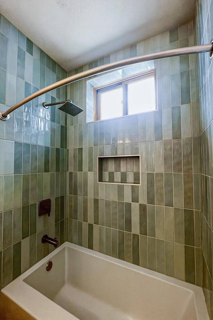 Vertical subway tile installation