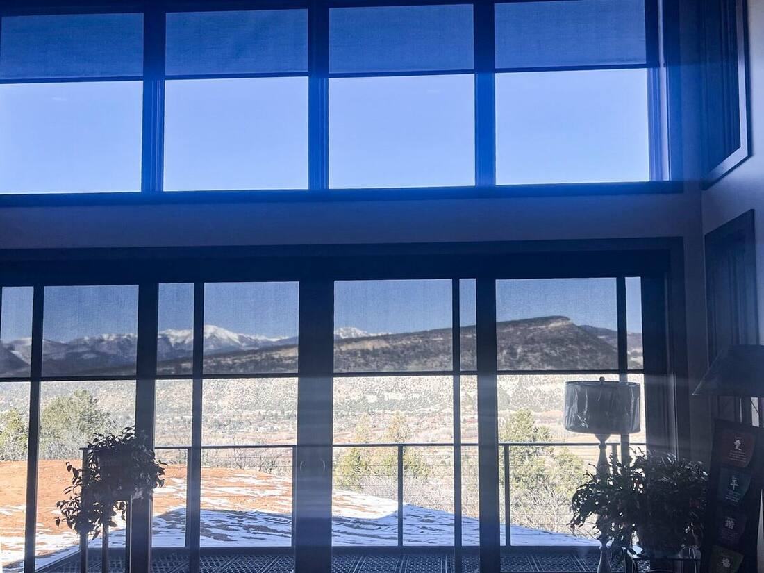 Floor-to-ceiling custom window coverings