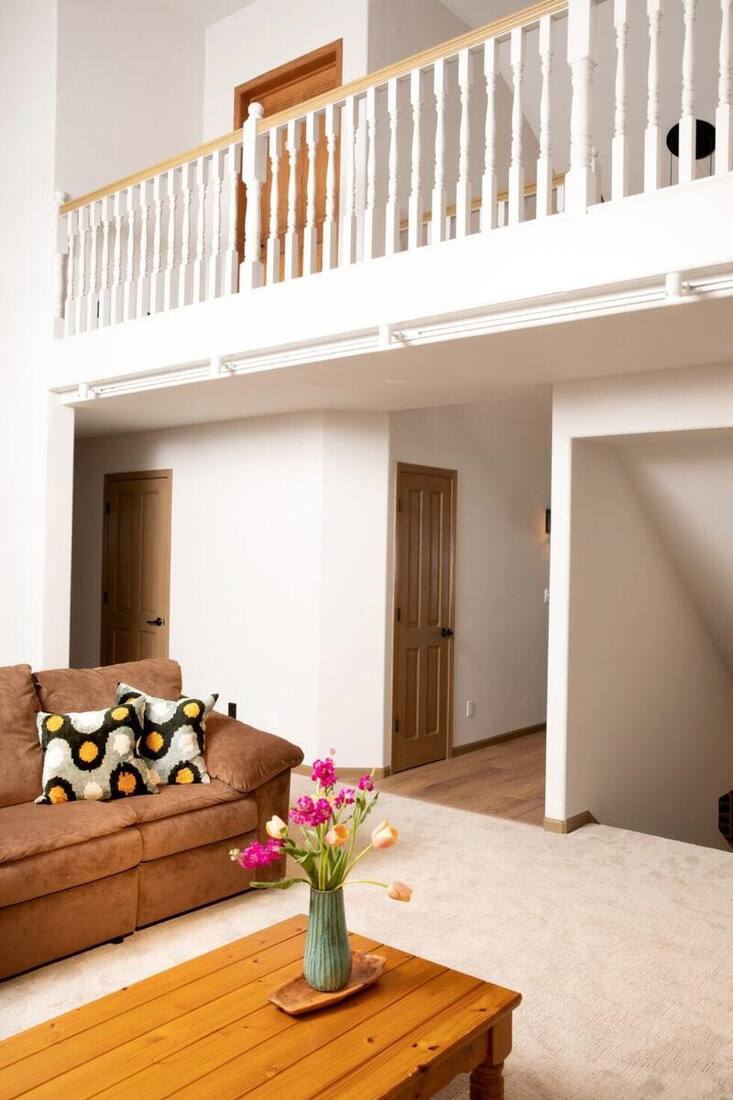 Iron King living room and hallway connection after remodel