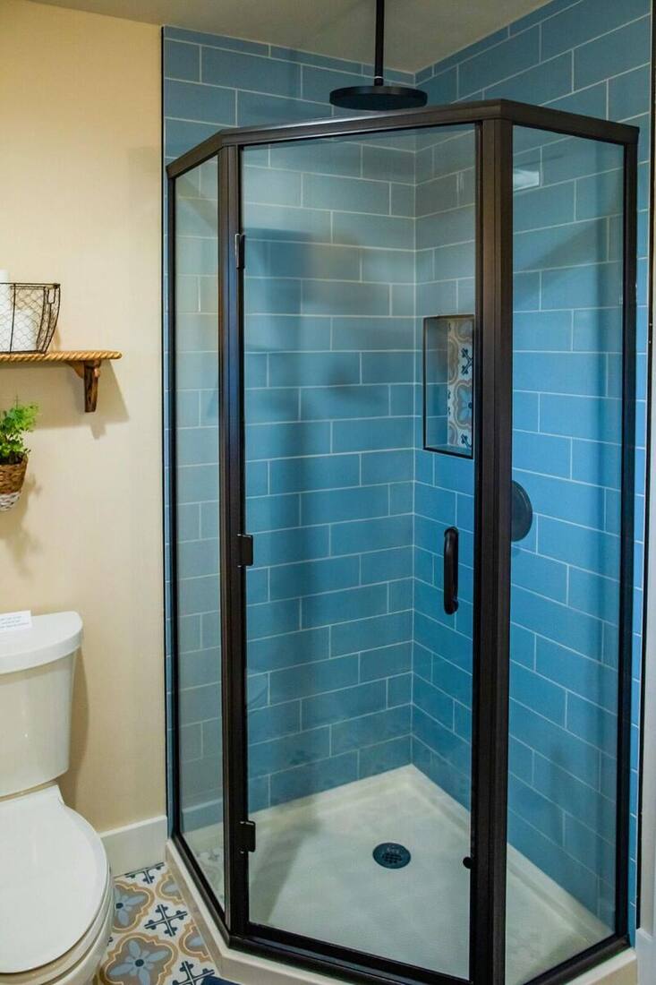 LePlatts Pond retro tile standing shower