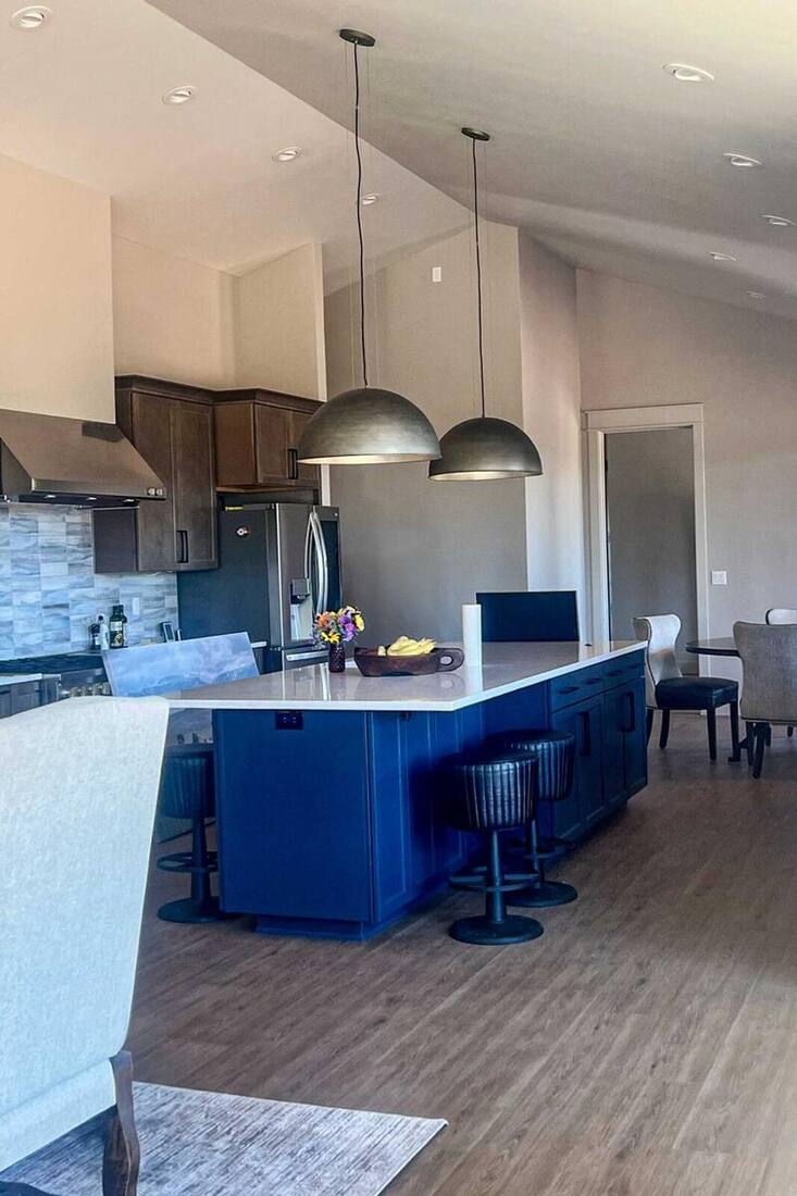 New build open-concept kitchen with contrast island — Durango, CO